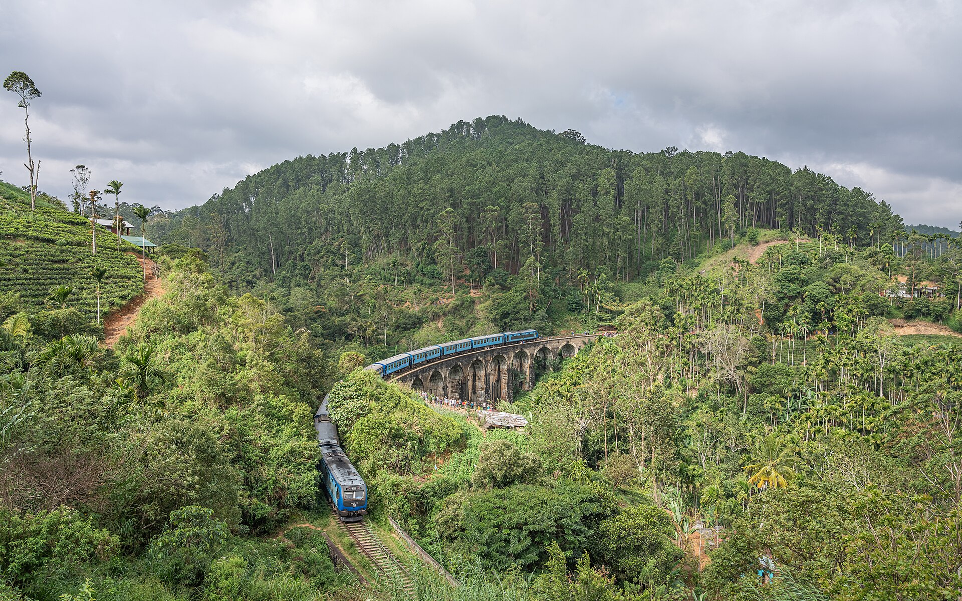 Nine Arch Bridge surrounded by jungle near Ella in Sri Lanka's hill country